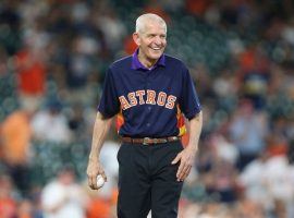 Houston furniture store owner and local personality, Jim "Mattress Mack" McIngvale, about to throw out the first pitch at a Houston Astros game. (Image: Getty)