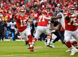 Kansas City Chiefs QB Patrick Mahomes passes during the Chiefs historic comeback against the Houston Texans at Arrowhead Stadium in Kansas City. (Image: Porter Lambert/Getty)