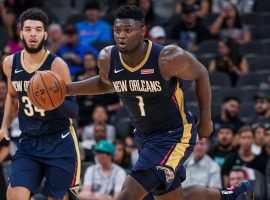 Rookie Zion Williamson, forward for the New Orleans Pelicans, during a preseason game in October 2019. (Image: Porter Lambert/Getty)