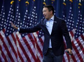 Democratic Presidential Candidate Andrew Yang is gaining momentum in the polls and with bookmakers. (Image: Ethan Miller/Getty)