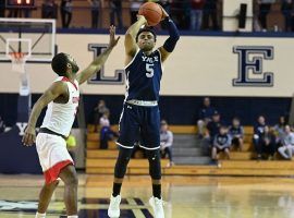 Yale junior shooting guard, Azar Swain, pulls up for a jumper against Cornell in Ithaca, NY. (Image: Yale Athletics)