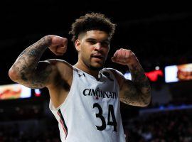 Cincinnati Bearcats senior guard Jarron Cumberland flexes after a recent victory over Memphis at Fifth Third Arena in Cincinnati, OH. (Image: Cincinnati Athletics)