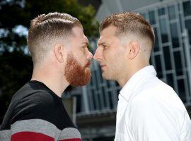 Paul Felder (left) says he plans to knockout Dan Hooker (right) in front of his hometown fans in Auckland, New Zealand on Saturday. (Image: Phil Walter/Zuffa)