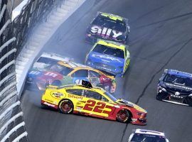 A blocking maneuver by Joey Logano (22) caused an accident that knocked Kyle Busch and Brad Keselowki out of the Busch Clash on Sunday. (Image: AP)