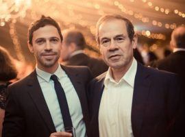 Isai Scheinberg (right) with his son Mark (left). Isai Scheinberg pled guilty to running an illegal gambling business in federal court on Wednesday. (Image: Online Poker Report)