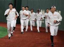 The Yomiuri Giants (pictured) and other NPB baseball teams are training and playing exhibition games, though no official Opening Day has yet to be announced for baseball in Japan. (Image: @TokyoGiants/Twitter)