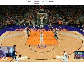 Phoenix Suns rookie Ty Jerome mans the controls for the virtual Phoenix Suns versus the Minnesota Timberwolves on NBA 2K. (Image: Phoenix Sun/Twitch)