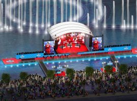 The NFL Draft in Las Vegas was going to feature a stage in front of the Bellagio fountains, and a boat taking draft picks to the stage, but the league cancelled the festivities. (Image: NFL)