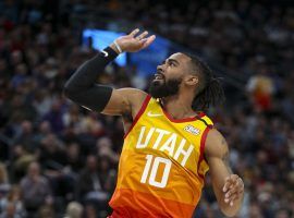 Mike Conley outlasted Zach LaVine in the final of the first ever NBA HORSE Challenge. (Image: Steve Griffin/Deseret News)