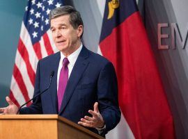 North Carolina Gov. Roy Cooper has been asked by five state senators to amend his executive order and allow NASCAR to resume its season at Charlotte Motor Speedway. (Image: Getty)