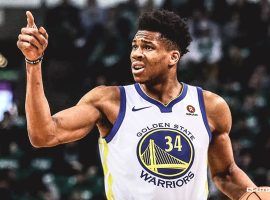 What it would look like if Giannis 'Greek Freak' Antetokounmpo played with the Golden State Warriors. (Image: Clutch Points)