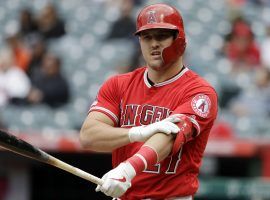 Los Angeles Angels superstar Mike Trout would make just a small portion of his contracted pay under salary cuts proposed by MLB. (Image: Marcio Jose Sanchez/AP)