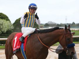 Bettors imitated jockey Joel Rosario and given thumbs-up to Nadal. He is the early betting favorite at +325 on Circa Sports' new Kentucky Derby futures board. (Image: Eclipse Sportswire)