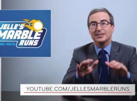 John Oliver from HBOâ€™s Last Week Tonight will sponsor this summerâ€™s Olympics edition of Marble Racing. (Image: HBO)