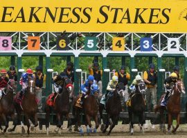 The starting gate for the 2020 Preakness Stakes opens Oct. 3 instead of May 16. The second jewel of the Triple Crown runs outside May for the first time in 75 years. (Image: Emma Patti Harris/Zuma Press)