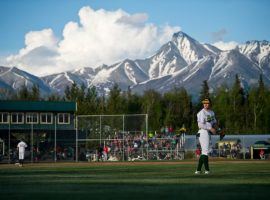 The Mat-Su Miners of the Alaskan Baseball League playing at Hermon Brothers Field in Palmer, Alaska. (Image: Mark Lester/ADN)