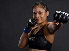 Cynthia Calvillo (pictured) is looking to make a splash in her first flyweight fight by taking on No. 1 ranked Jessica Eye. (Image: Mike Roach/Zuffa/Getty)