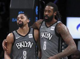 Spencer Dinwiddie (left) and DeAndre Jordan (right) during a game at Barclays Center in Brooklyn, NY. (Image: AP)