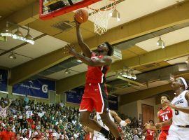 Anthony Edwards, Georgia's freshman shooting guard, takes a layup against Michigan State in the Maui Invitational in Hawaii in 2019. (Image: Darryl Oumi/Getty)