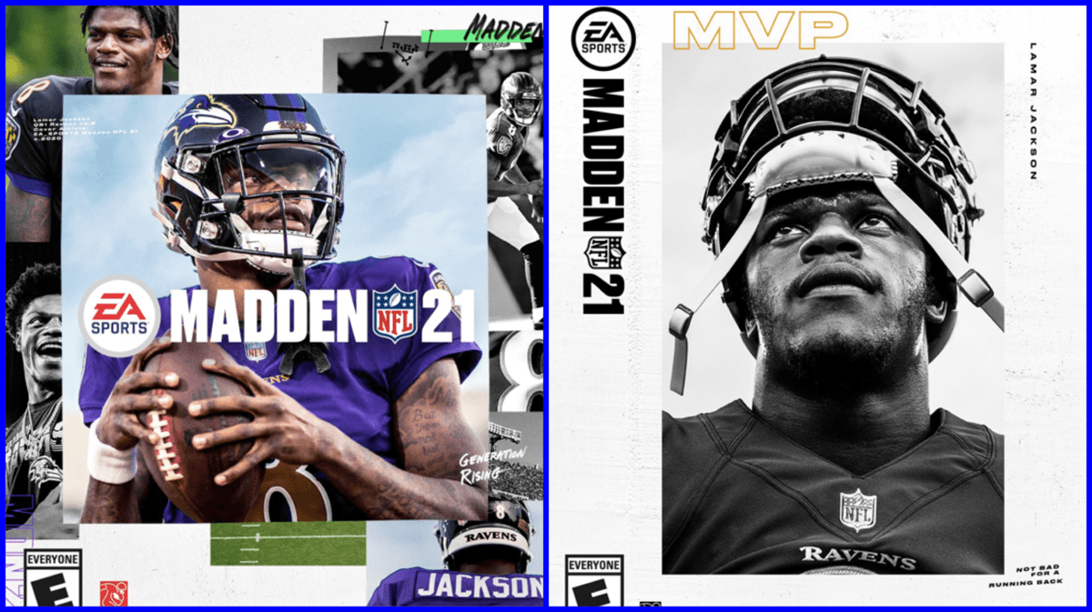 Madden 21 Football video game cover Lamar Jackson