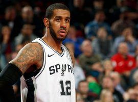 LaMarcus Aldridge, forward on the Spurs, during a game against the Rockets in San Antonio, Texas. (Image: Eric Gay/AP)