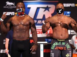 Carlos Takam (left) will fight Jerry Forrest (right) in a battle between two men who want to prove they are relevant in the heavyweight division. (Image: Mikey Williams/Top Rank Boxing)