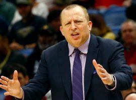 Tom Thibodeau on the sidelines of a Minnesota Timberwolves game in 2018. (Image: Butch Dill/AP)