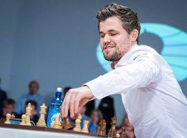 Magnus Carlsen defeated Anish Giri in straight sets to win the Chessable Masters final. (Image: Lennart Ootes/FIDE)