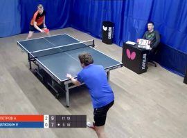 Bettors turned to table tennis matches like this one, part of Russiaâ€™s Moscow Liga Pro, as gambling options during the coronavirus pandemic. (Image: Screen capture/Las Vegas Review-Journal)