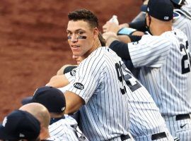 Aaron Judge watches his teammates bat during a game at Yankee Stadium in the Bronx. (Image: Getty)