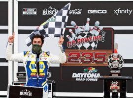 Chase Elliott won the first ever NASCAR race on the Road Course at Daytona International Speedway. (Image: Nigel Cook/Daytona Beach News-Journal)