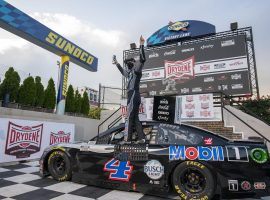 Kevin Harvick dominated the field at Dover to pick up his seventh win of the NASCAR Cup Series season. (Image: Jason Minto/AP)