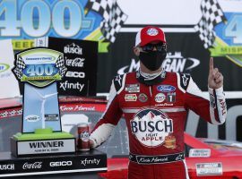 Kevin Harvick won the Consumers Energy 400 on Sunday to cap off a sweep of two races over the weekend in Michigan. (Image: Paul Sancya/AP)