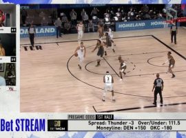 NBABet Stream offers an alternative broadcast for NBA games featuring betting information and analysis. (Image: @BrandonLand_/Twitter/NBA)