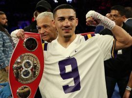 Teofimo Lopez (pictured) will come in as a significant underdog when he fights Vasiliy Lomachenko in a lightweight title unification match. (Image: Al Bello/Getty)