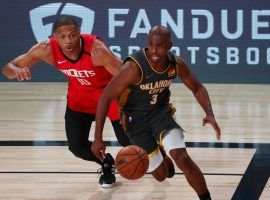 Chris Paul of the OKC Thunder blows by Eric Gordon of the Houston Rockets in Game 6. (Image: AP)