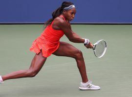 Coco Gauff dropped her opening match at the US Open on Monday, losing to Anastasija Sevastova in three sets. (Image: Getty)