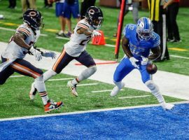 Oops. Detroit Lions rookie D'Andre Swift dropped an easy game winner against Chicago last week. Nonetheless, he should still see enough volume to be one of the better DFS value plays in Week 2. (Image: Detroit Free Press)