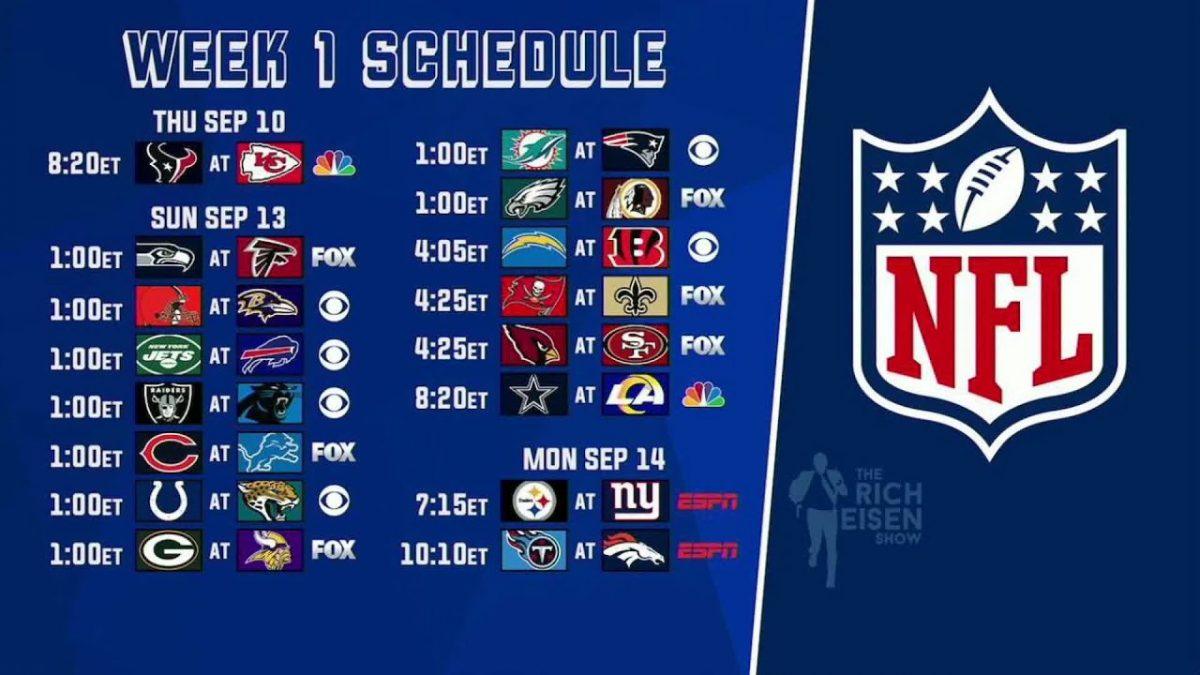 Nfl Week 1 Schedule Printable