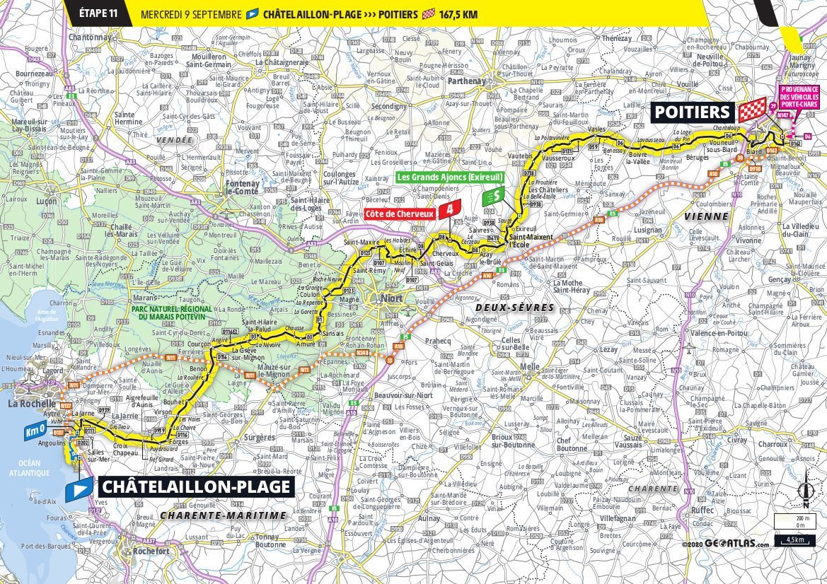 Map Stage 10 Tour de France 2020