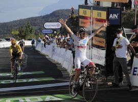 Slovenia’s Tadej Pogar rode to second stage victory at Tour de France with a win at Stage 15 Mount Colombier. (Image: AP)