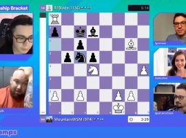 TFBlade needed a blitz tiebreaker to eliminate Hafthorjulius in a tense Pogchamps 2 quarterfinal match. (Image: Chess.com)