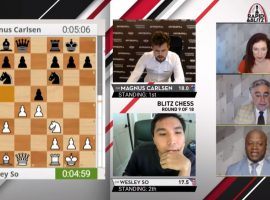 Magnus Carlsen and Wesley So have distanced themselves from the field heading into the final day of the Saint Louis Rapid & Blitz chess tournament. (Image: Saint Louis Chess Club/YouTube)