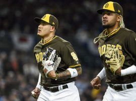 San Diego Padres power duo Fernando Tatis and Manny Machado. (Image: Denis Poroy/Getty)