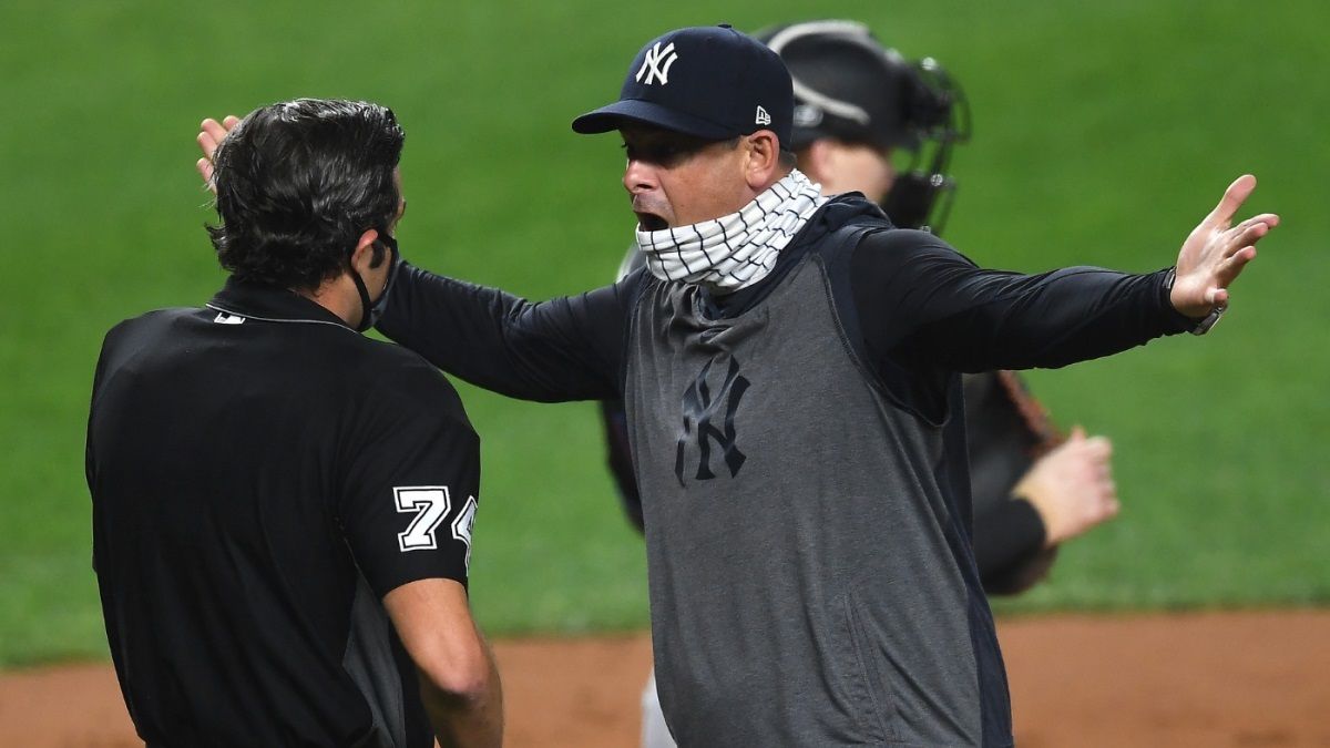 Aaron Boone ejected Yankees manager jomboy video