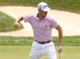 Justin Thomas starts with seven strokes at the Tour Championship and is at 5/1 to win. (Image: Getty)
