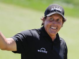 An unidentified gambler put down a $45,000 bet on Phil Mickelson to win the US Open, and will collect $3.375 million if Lefty is victorious. (Image: AP)