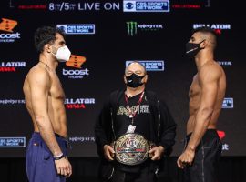 Gegard Mousasi (left) and Douglas Lima (right) will face off for the vacant Bellator middleweight title at Bellator 250 on Thursday. (Image: Lucas Noonan/Bellator)