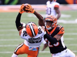 Cleveland Browns WR Rashard Higgins makes a grab against the Cincinnati Bengals. (Image: Justin Casterline/Getty)