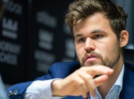 Magnus Carlsen (pictured) scored his first classical win at Norway Chess on Wednesday, beating Aryan Tari in Round 3. (Image: Lennart Ootes/Altibox Norway Chess)